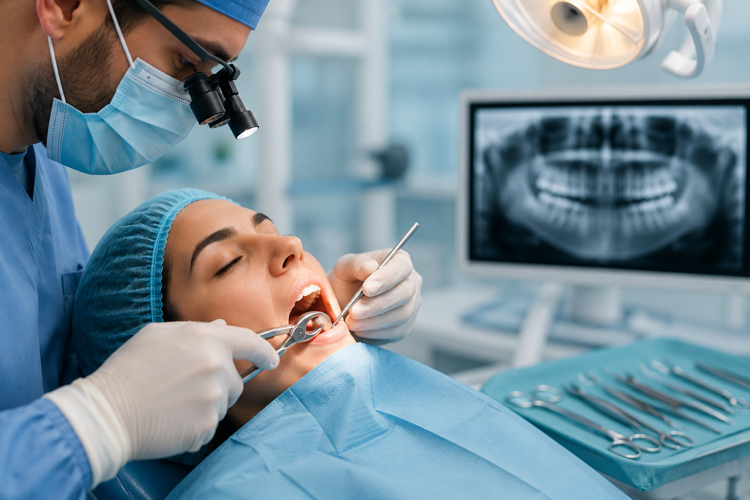 Oral surgery treatment at a dental clinic in Belek